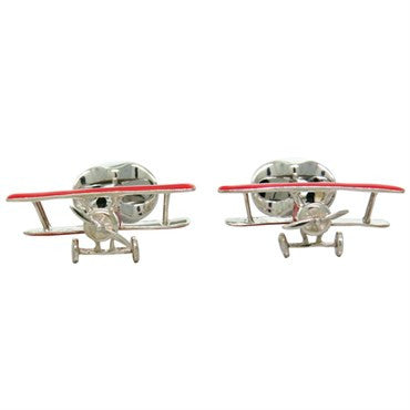 Deakin  Francis Enamel Silver Biplane Cufflinks - Replica Luxury Handbag Store