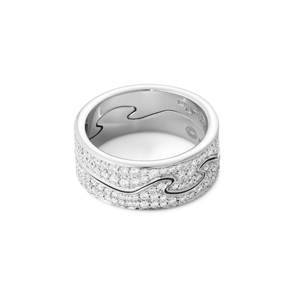 Georg Jensen Fusion White Gold Diamond Puzzle Ring Set #1368 A