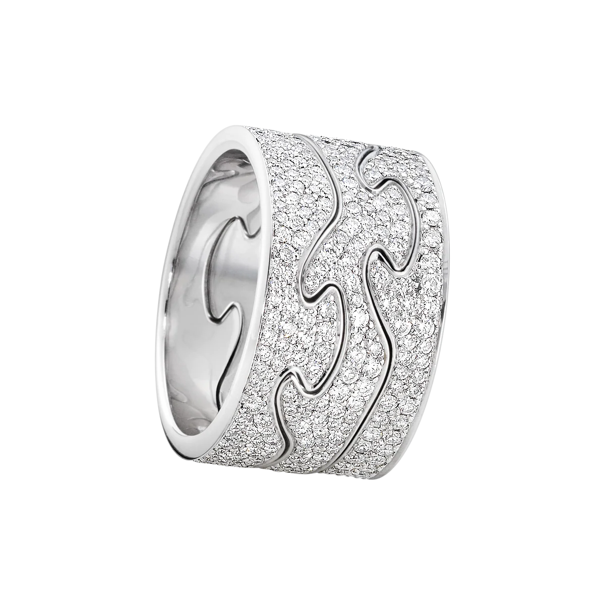 Georg Jensen Fusion Gold Diamond 3 Piece Puzzle Ring Set