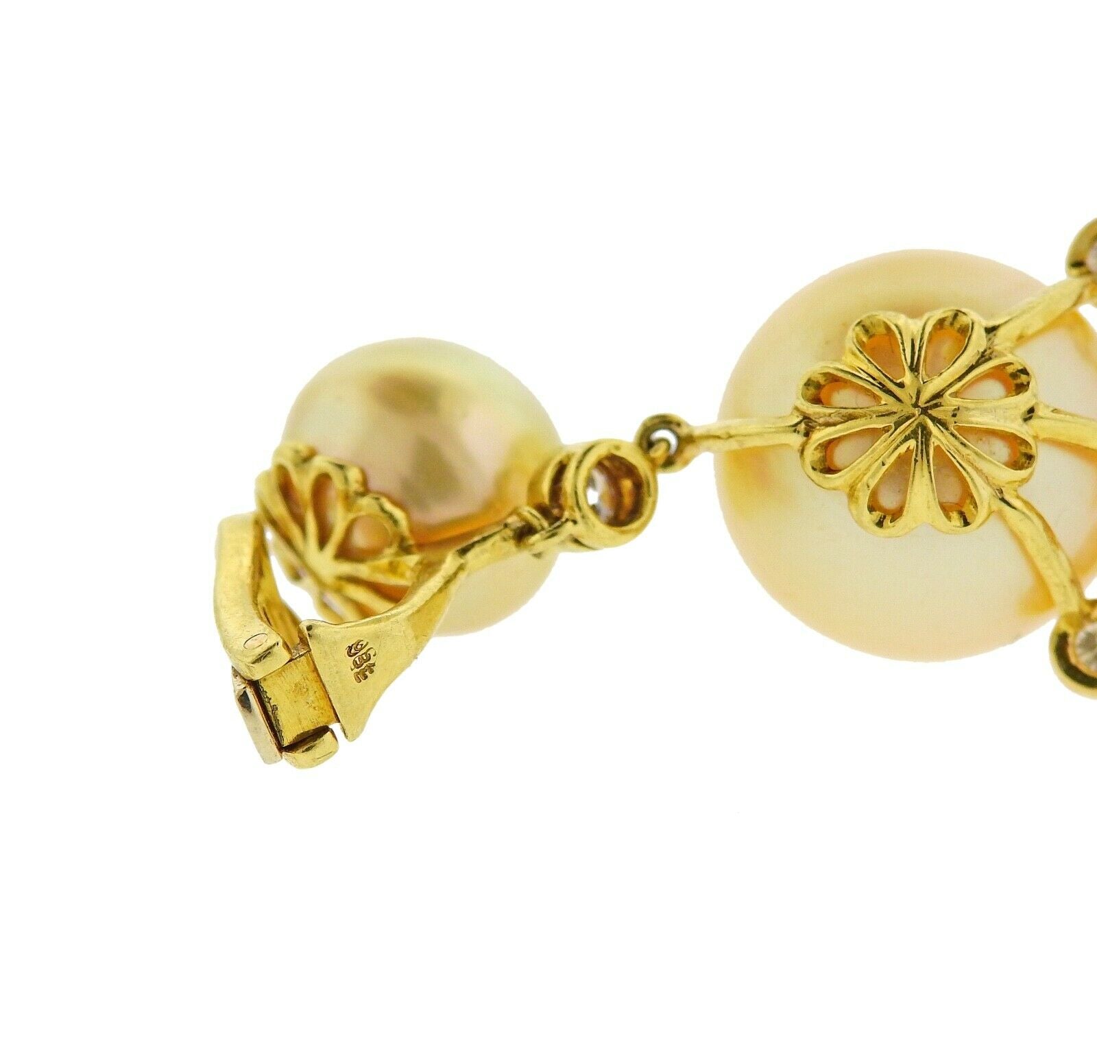Assael Prince Dimitri Diamond South Sea Pearl Gold Drop Earrings - Replica Luxury Handbag Store