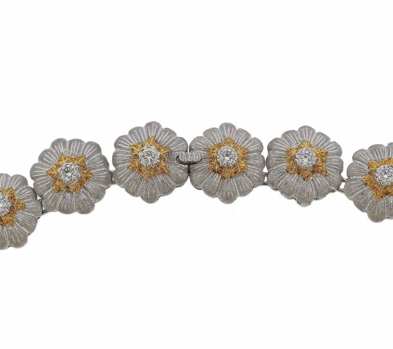 Buccellati Gold Diamond Flower Necklace - Replica Luxury Handbag Store