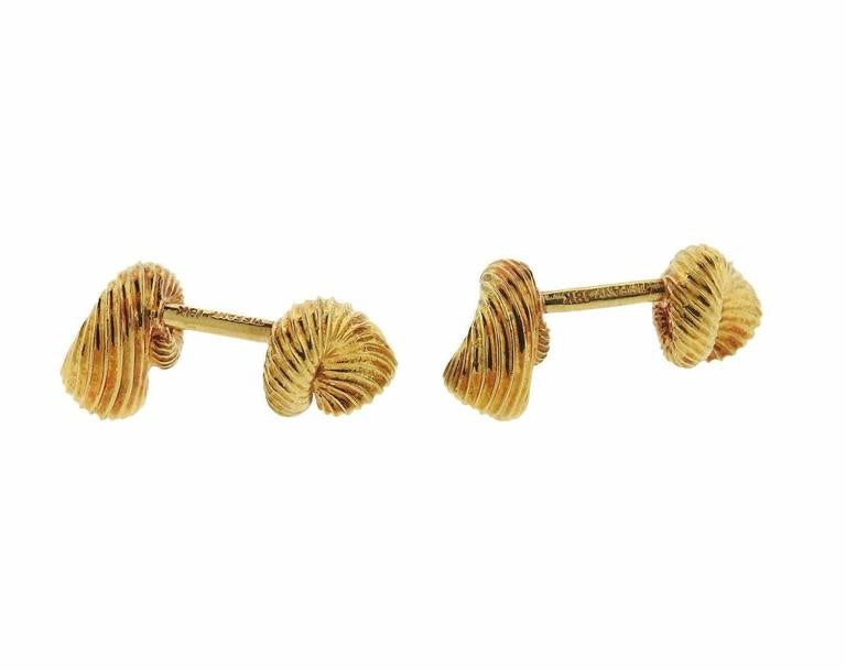Tiffany Co. Jean Schlumberger Diamond Gold Cufflinks - Oakgem.com